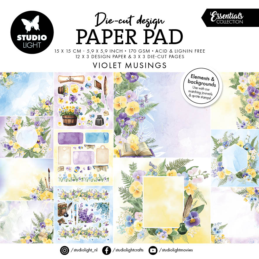 SL Designer Paper Pad Paper & Elements - Violet Musings Essentials 36 Sheets