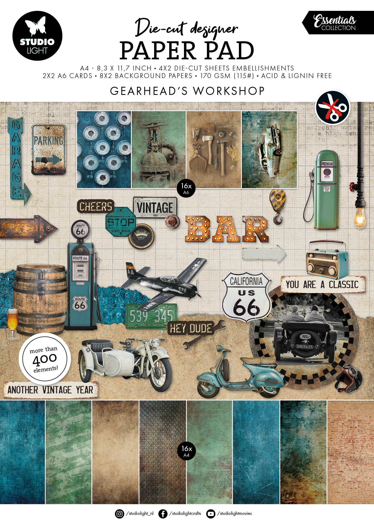 SL Die-Cut Paper Pad Gearhead Workshop Essentials 28 Sheets