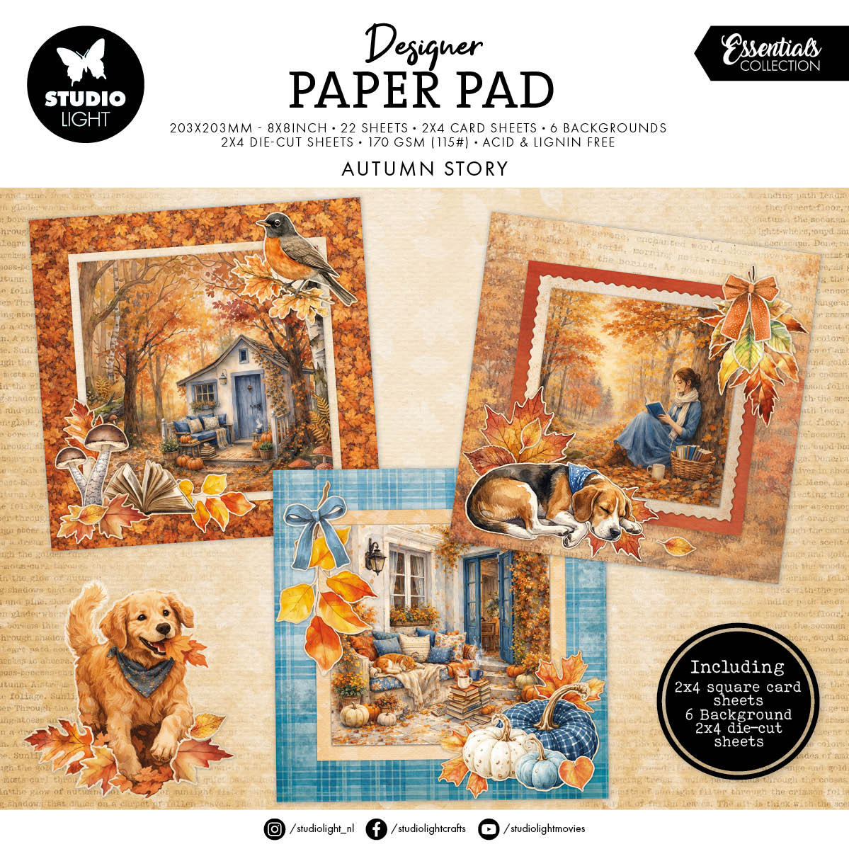 SL Mixed Paper Pad Autumn Story Essentials 22 Sheets