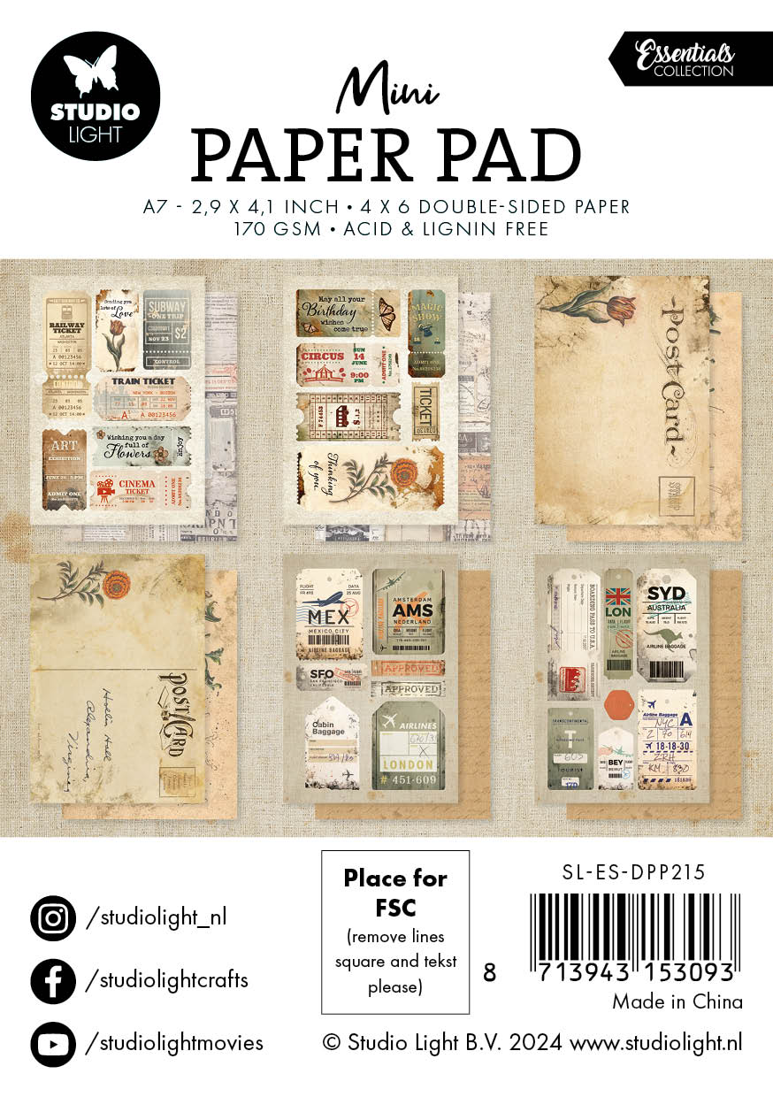 SL Mini Paper Pad Vintage Memories Essentials 24 SH