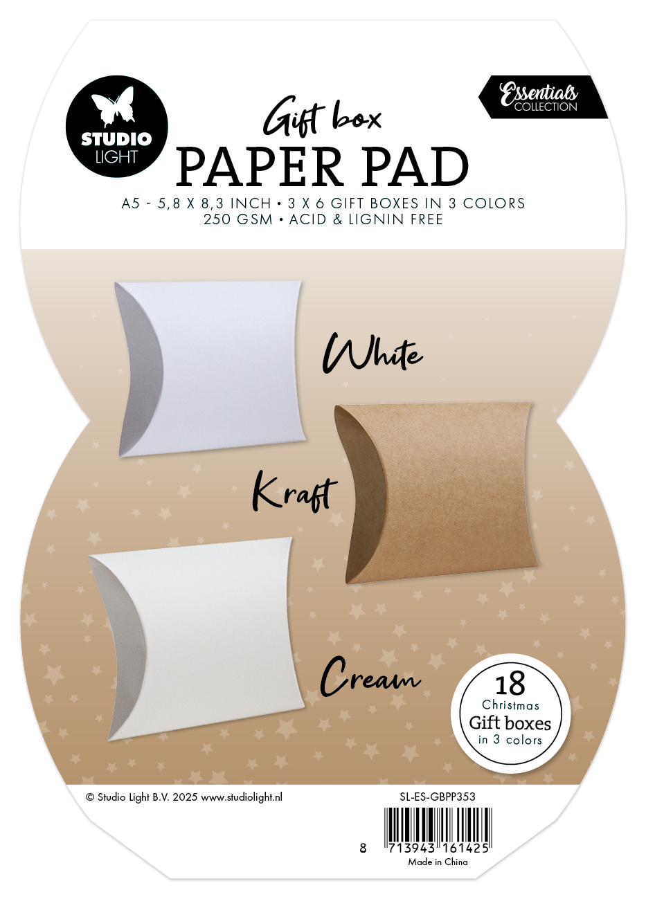 SL Giftbox Paper Pad Pillow Box Essentials 18 Sheets