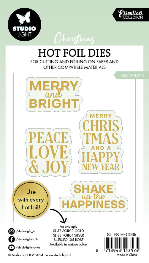 SL Hot Foil Dies Sentiments Essentials 8 PC