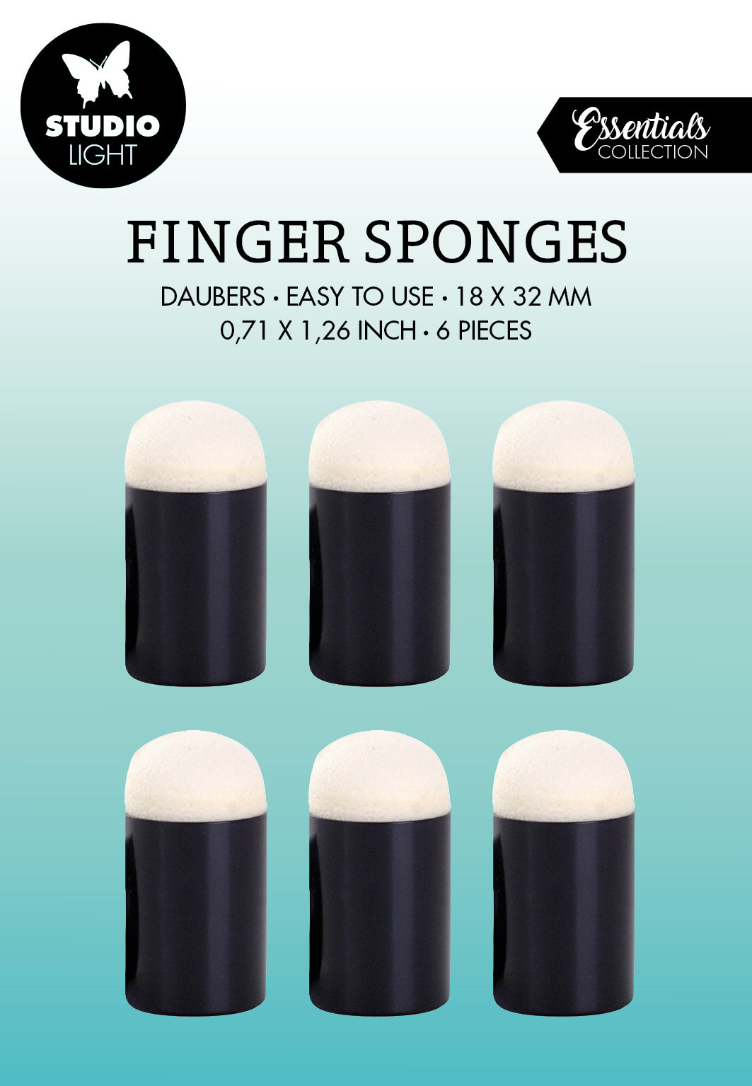SL Finger Sponges Daubers Essentials Tools 32x18x18mm 6 PC nr.06