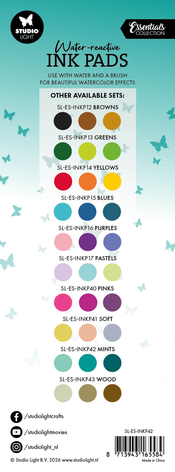 SL Water-Reactive Ink Pads Mints Essentials 3 Pieces