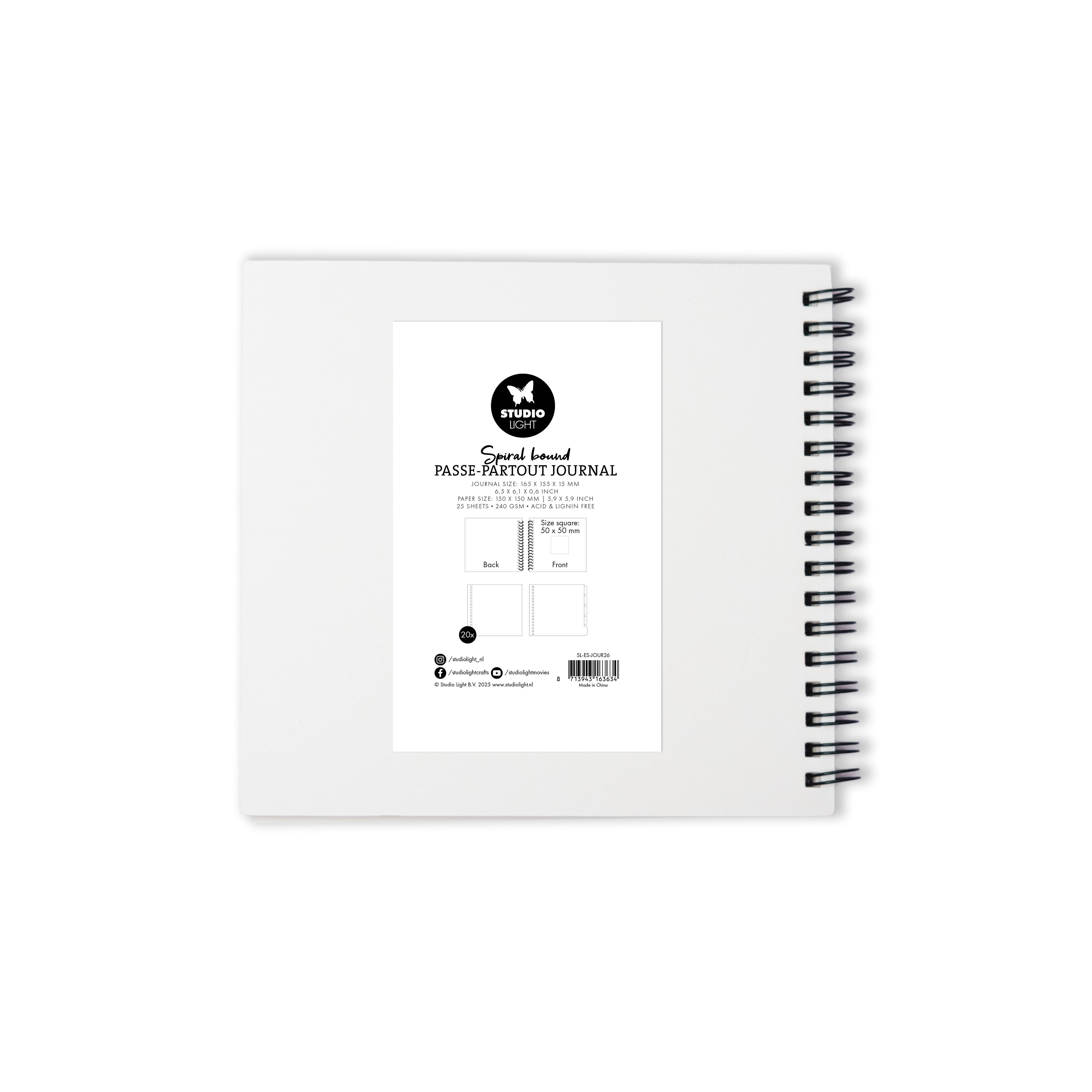 SL Spiral Passe-Partout Journal 15x15 cm, Beige Essentials 1 Piece