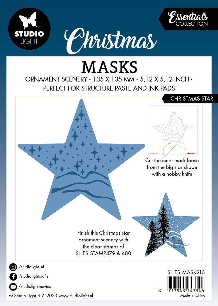 SL Mask Christmas Star Essentials 135x135x1mm 1 PC nr.216