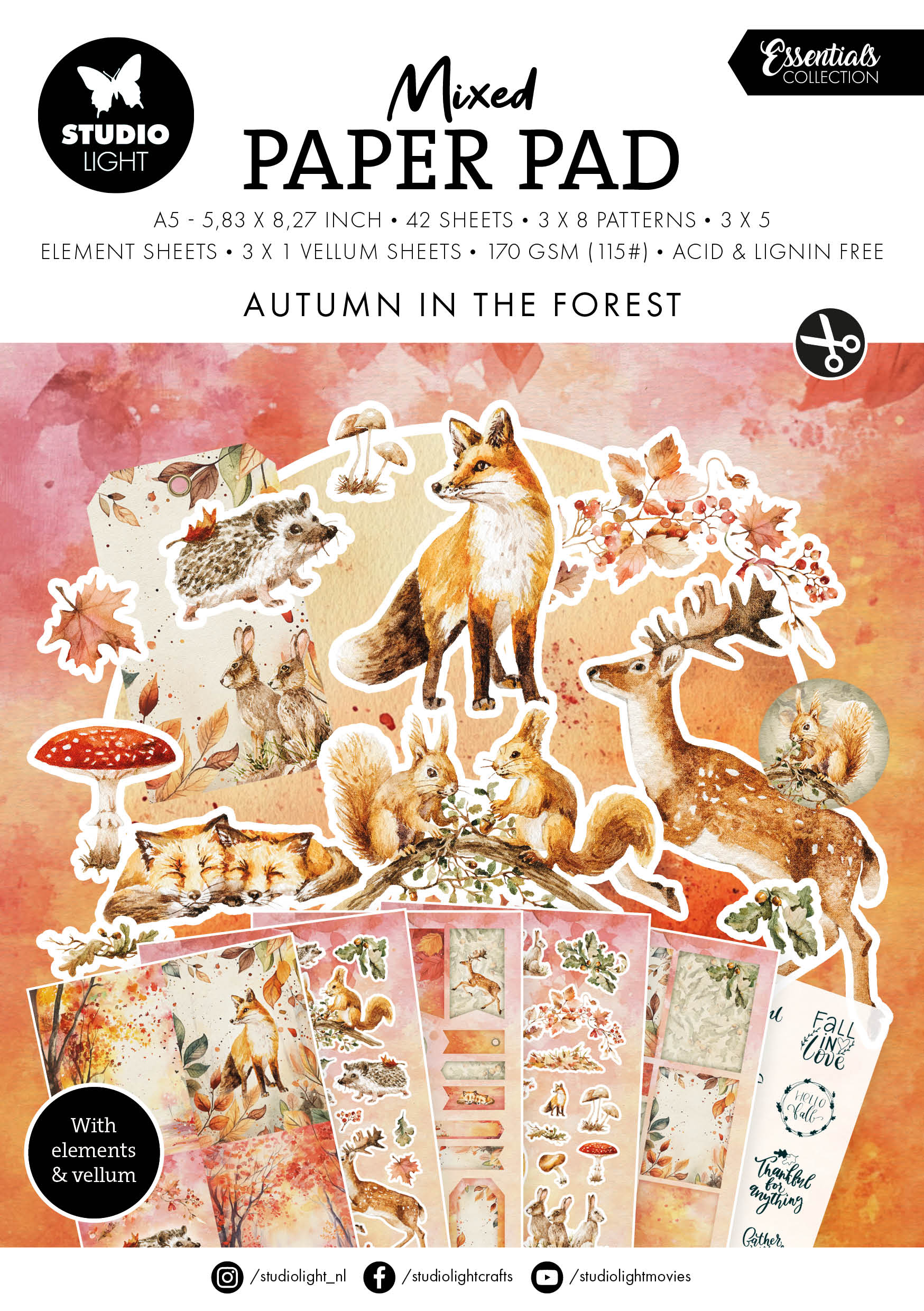 SL Mixed Paper Pad Autumn Essentials 42 Sheets