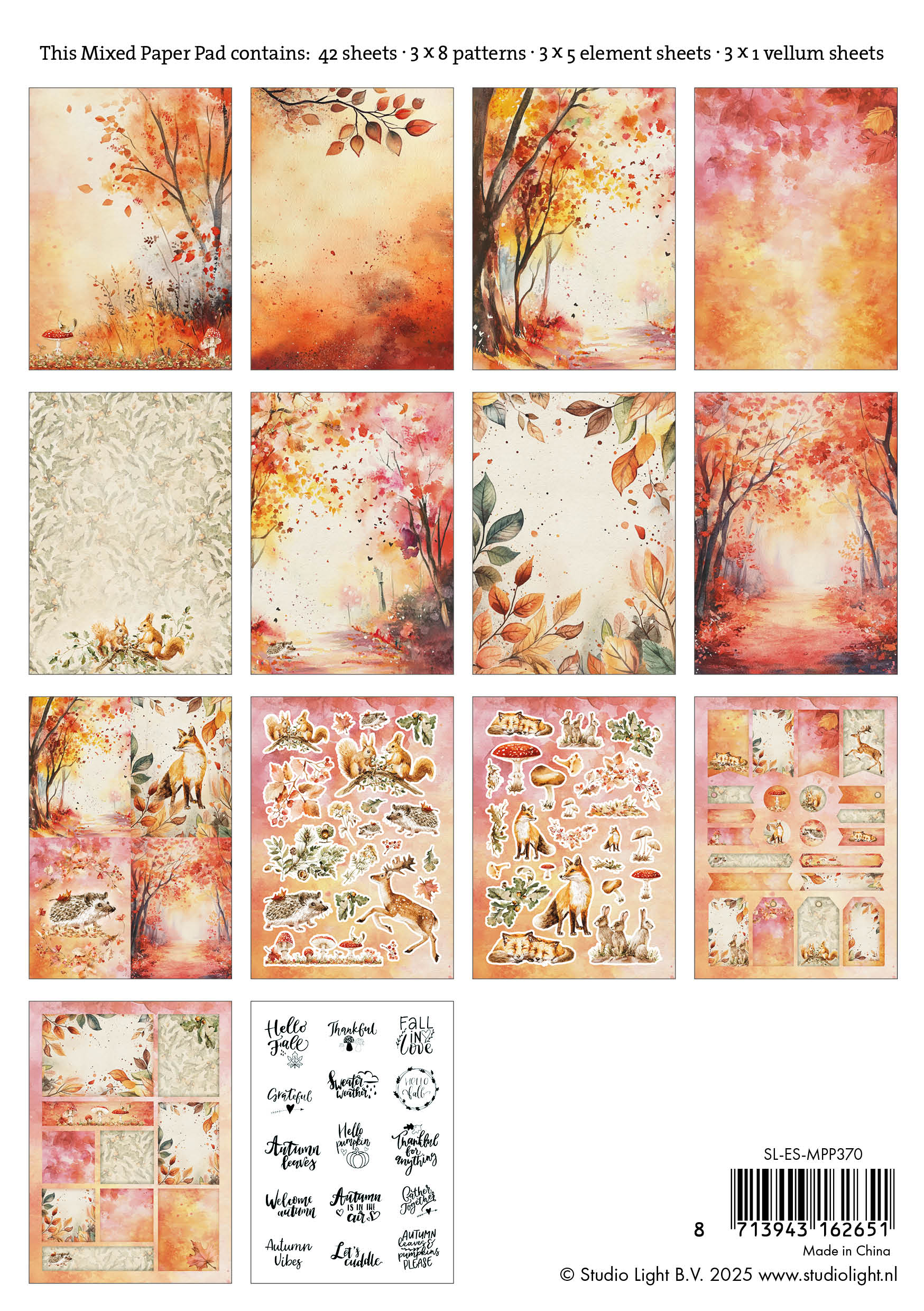 SL Mixed Paper Pad Autumn Essentials 42 Sheets