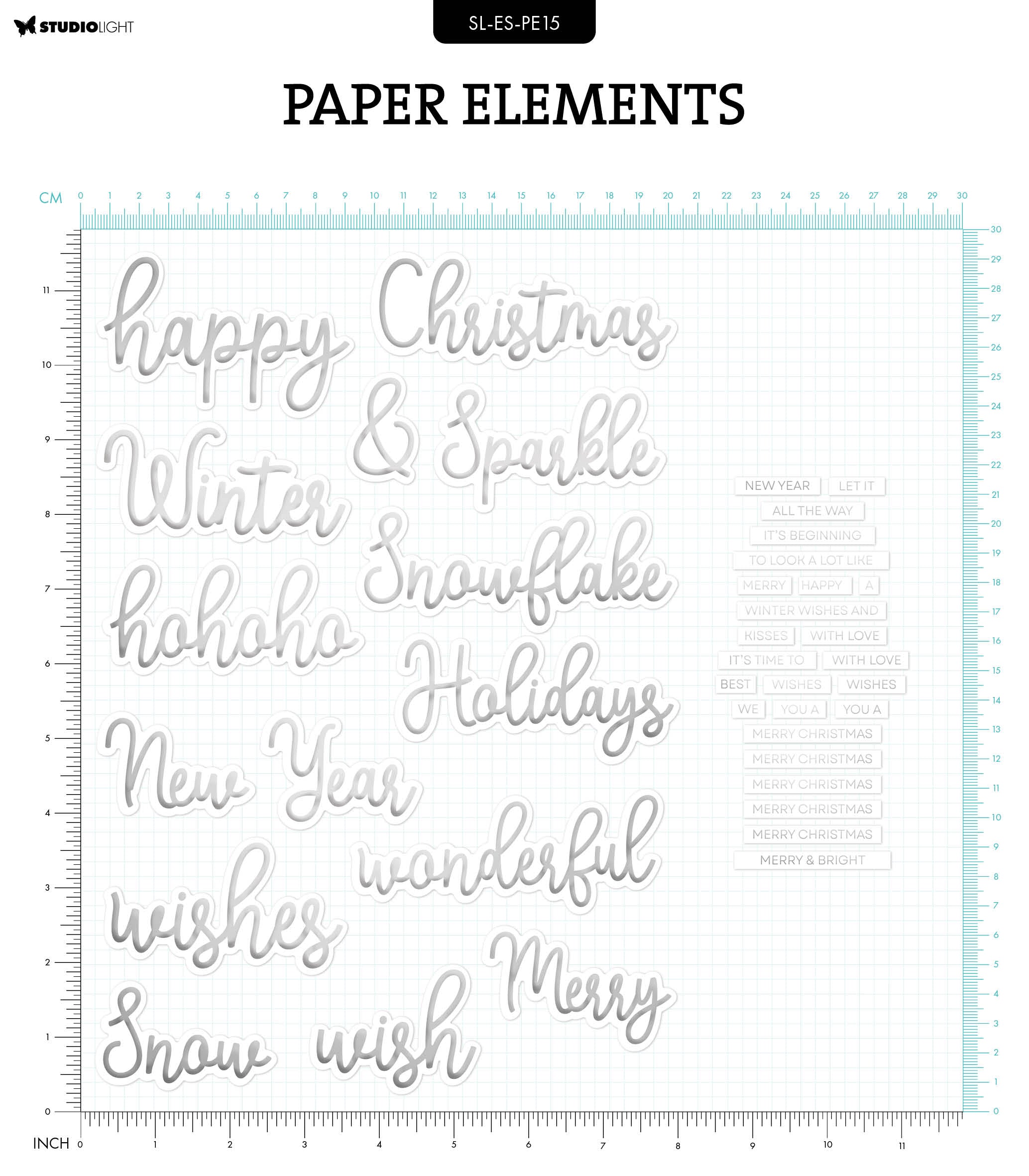 SL Paper Elements Silver Sentiments Essentials 40 PC