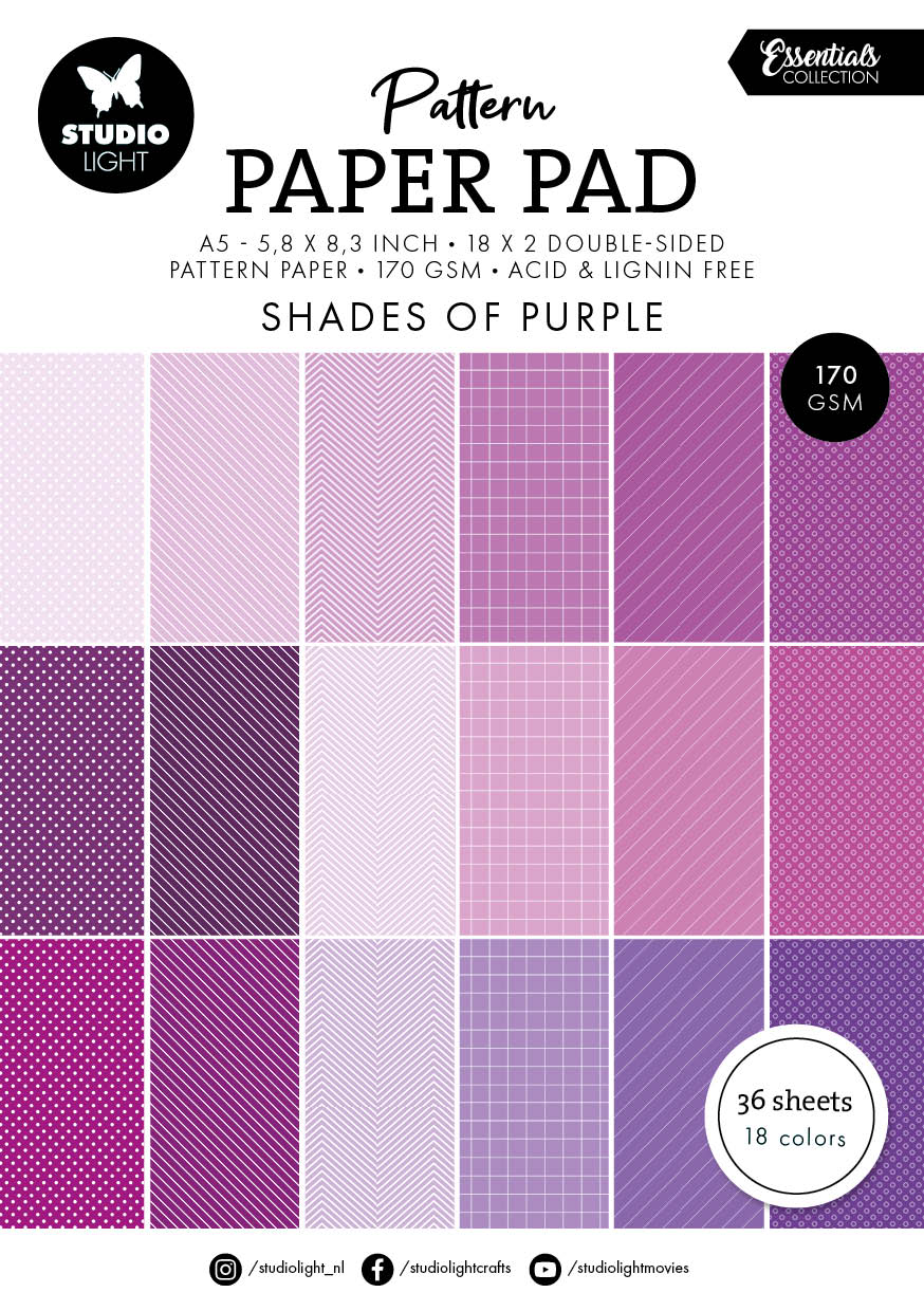 SL Pattern Paper Pad Shades Of Purple Essentials 36 SH