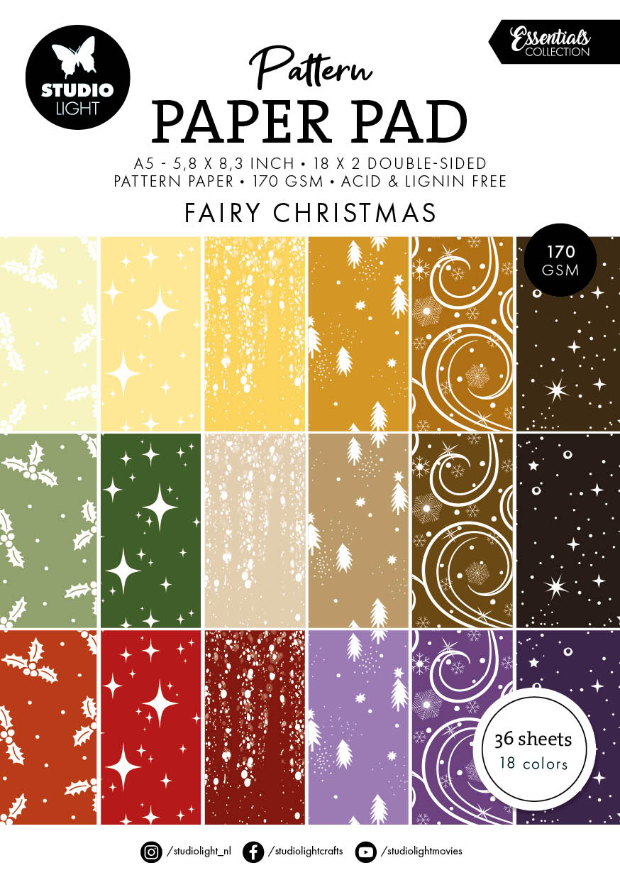 SL Pattern Paper Pad Fairy Christmas Essentials 36 Sheets
