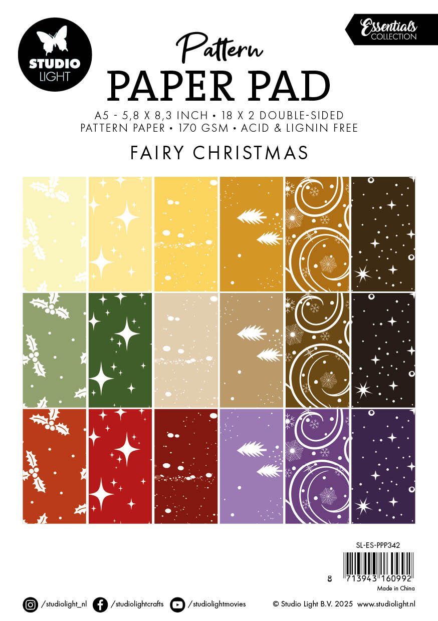 SL Pattern Paper Pad Fairy Christmas Essentials 36 Sheets