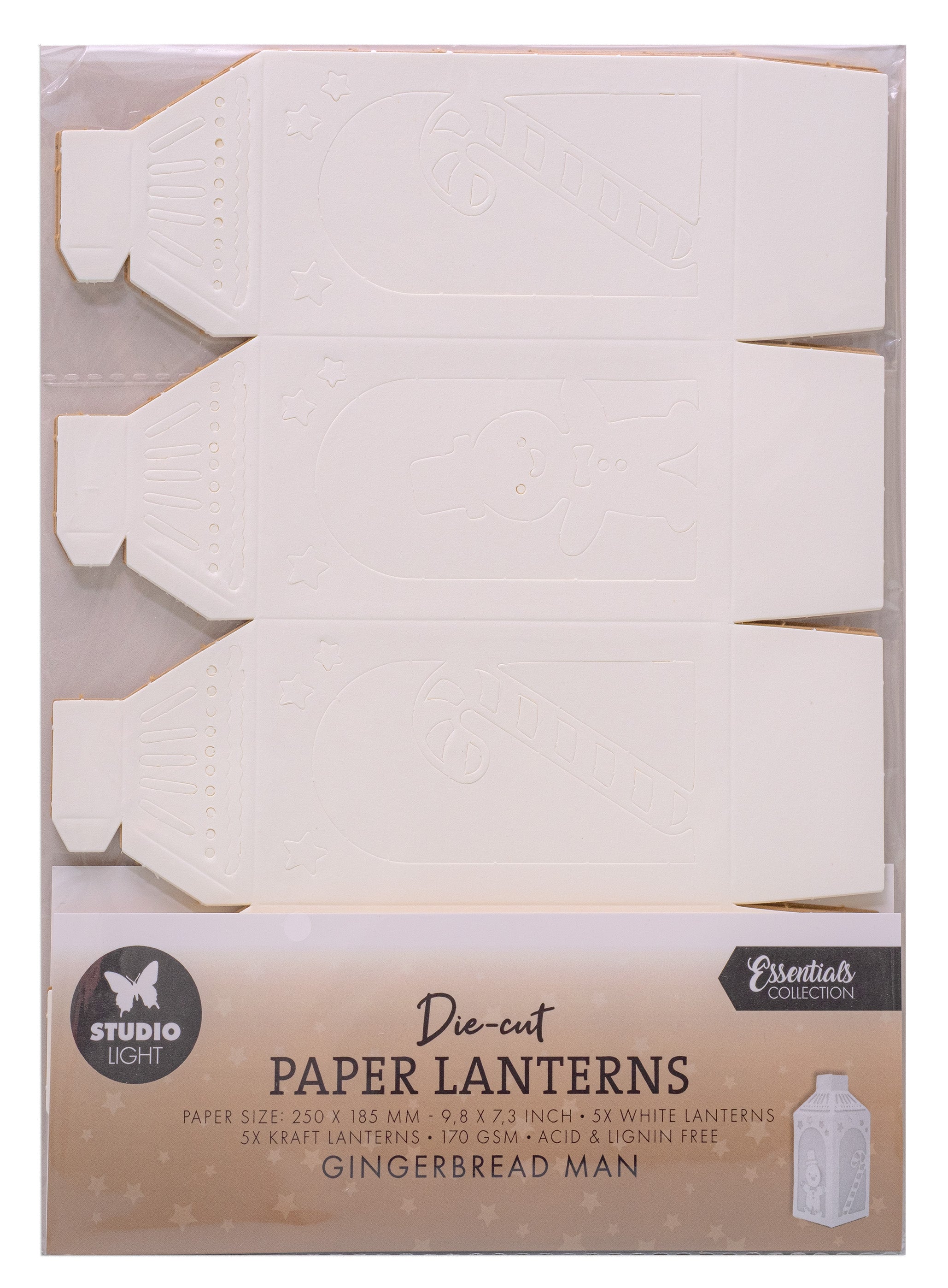 SL Die-Cut Paper Lanterns Gingerbread Man Essentials 10 Sheets