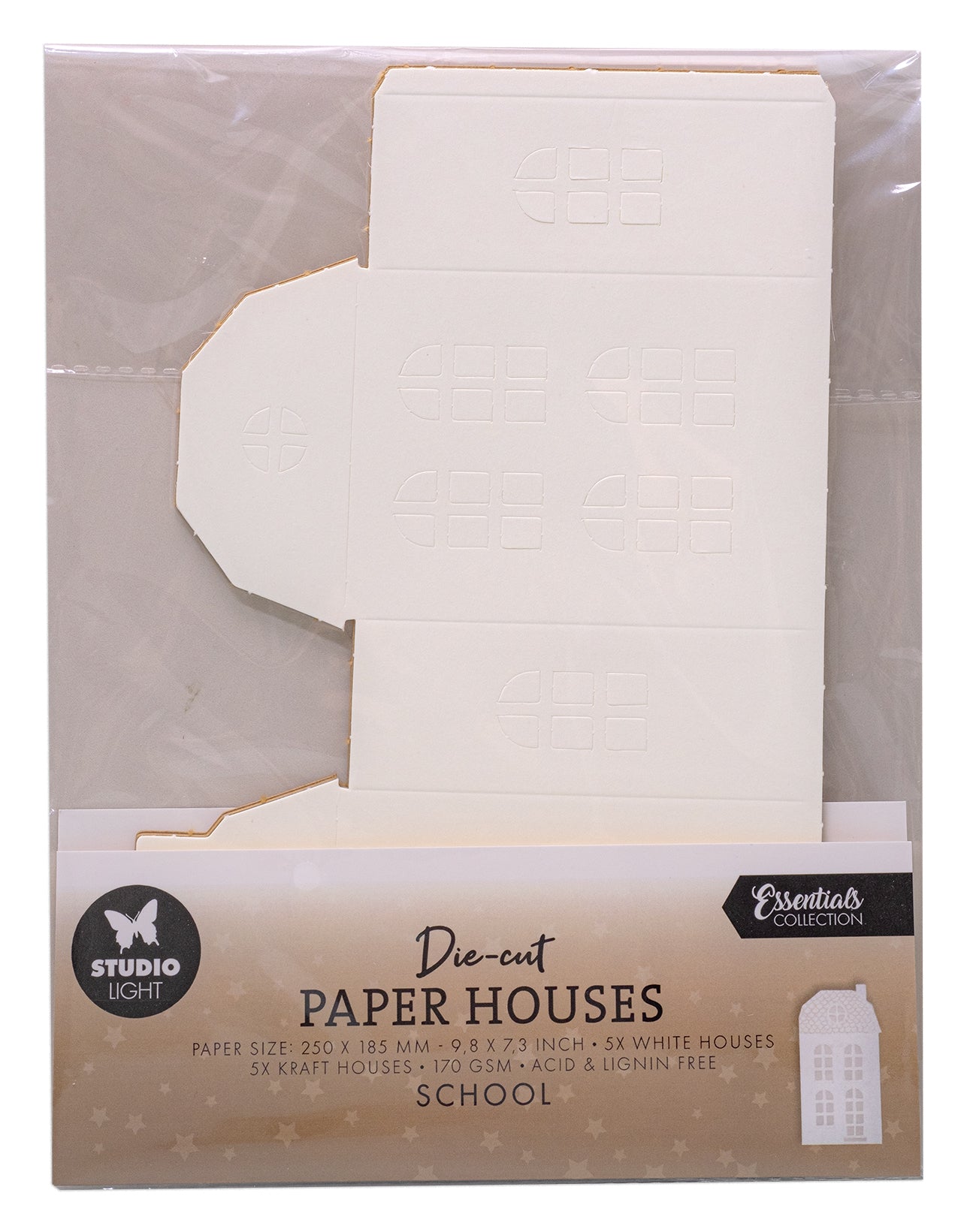 SL Die-Cut Paper Houses School Essentials 10 Sheets