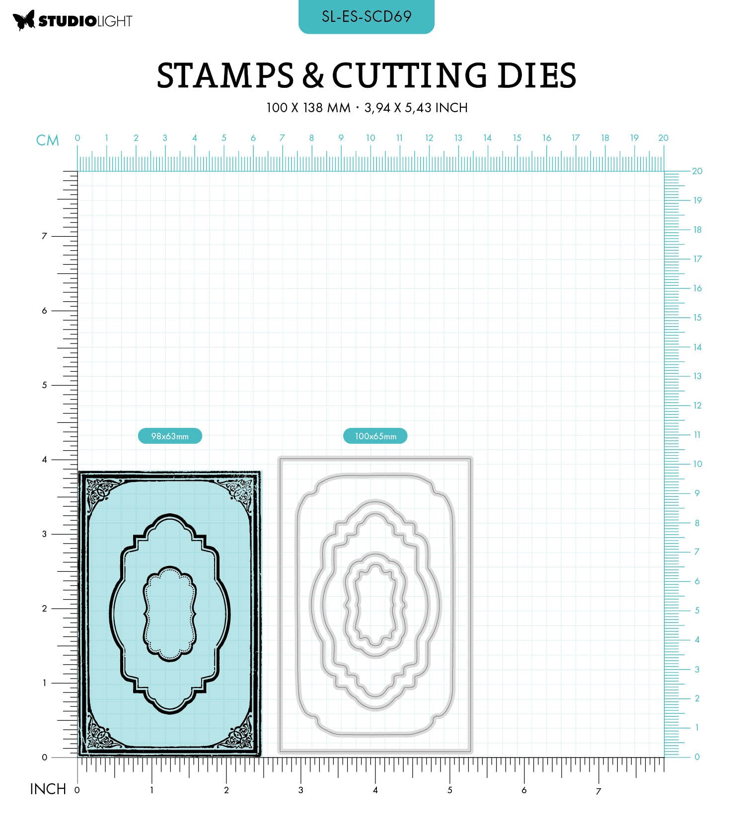 SL Stamp & Cutting Dies Ephemera Frames Essentials 100x138x3mm 9 PC nr.69