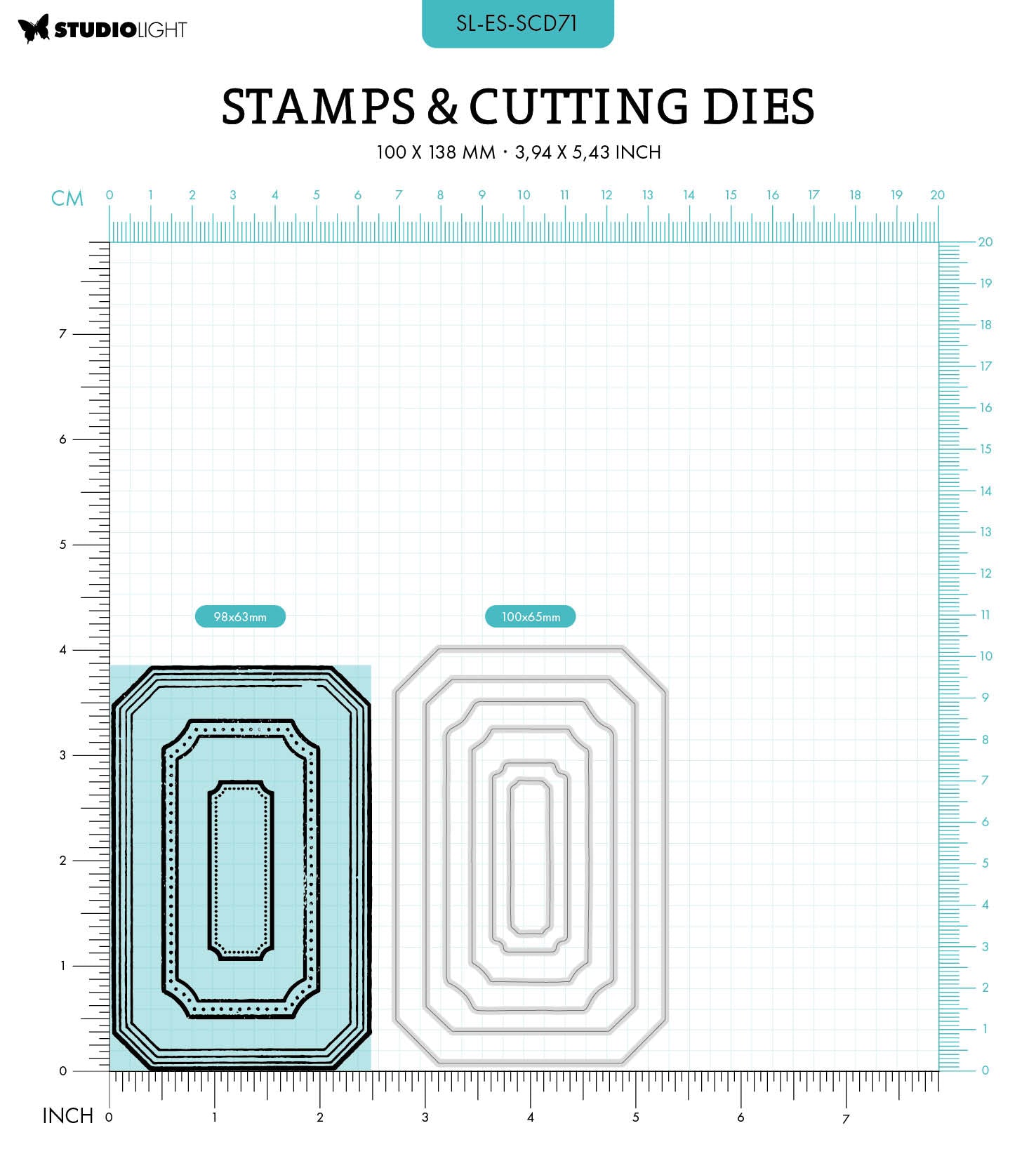 SL Stamp & Cutting Dies Label Frames Essentials 100x138x3mm 9 PC nr.71