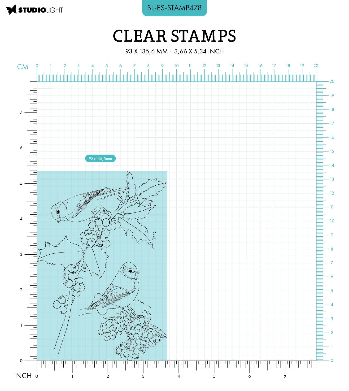 SL Clear Stamp Winter Birds Essentials 93x135,6x3mm 2 PC nr.478