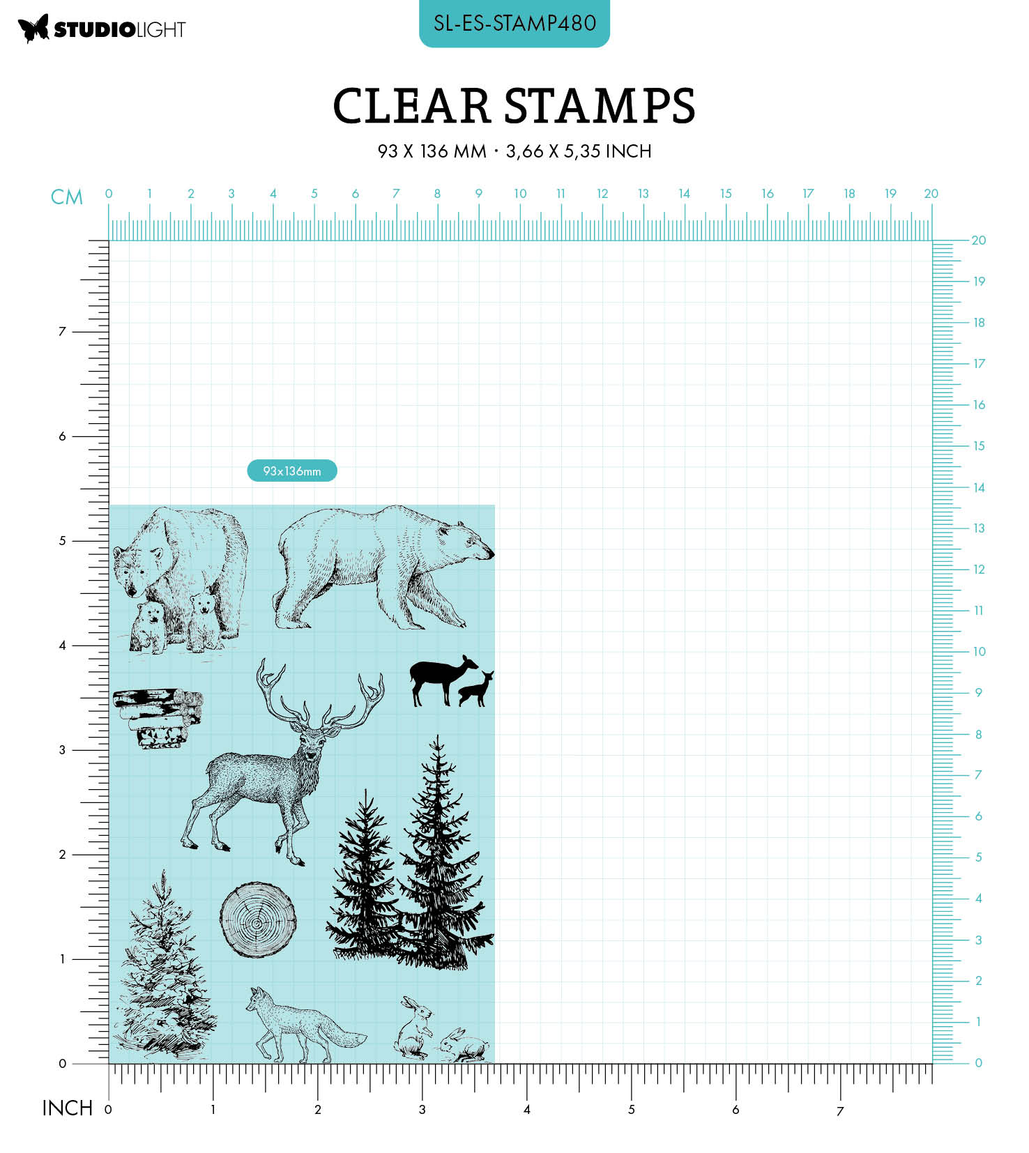 SL Clear Stamp Winter Animals Essentials 93x136x3mm 10 PC nr.480