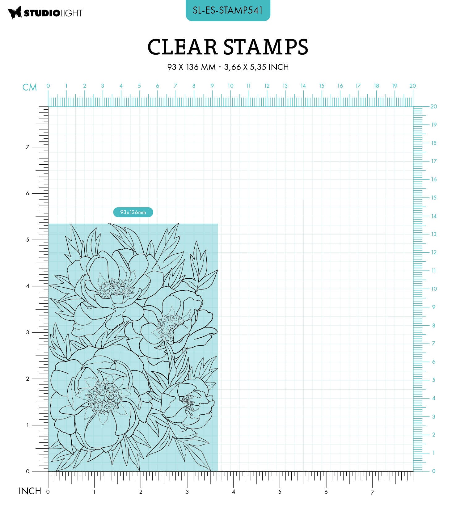 SL Clear Stamp Peonies Essentials 93x136x3mm 1 PC nr.541