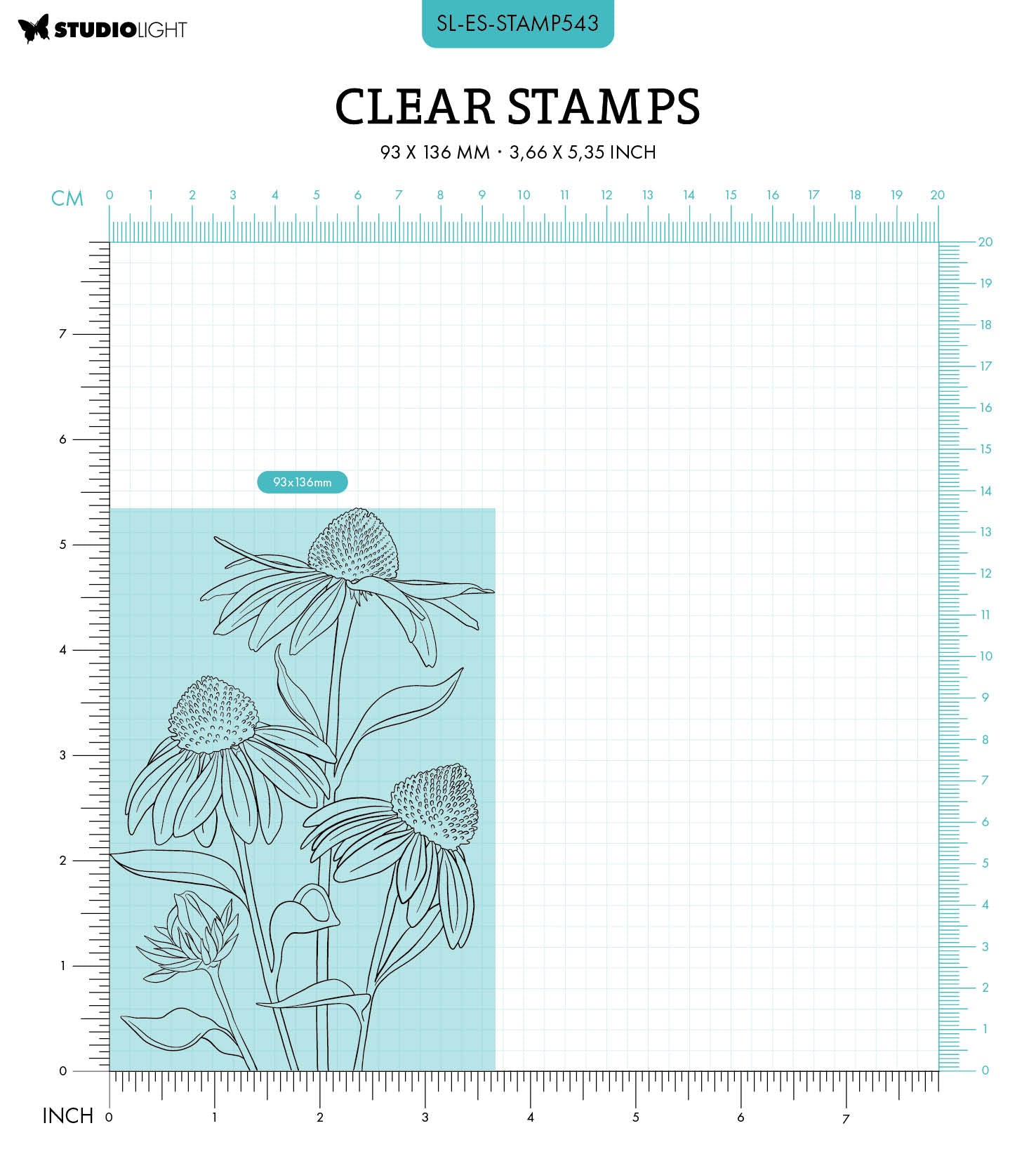 SL Clear Stamp Echinacea Essentials 93x136x3mm 1 PC nr.543