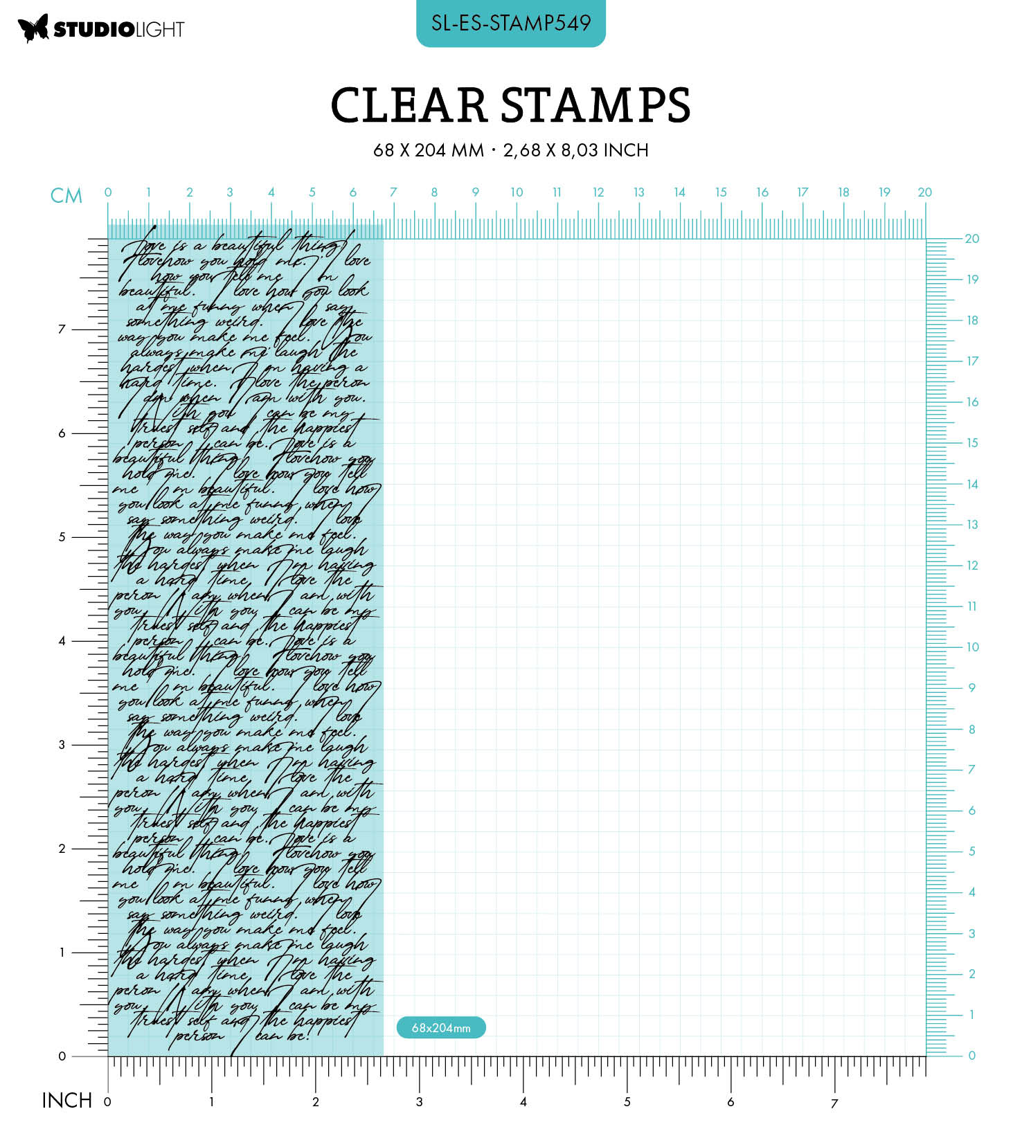 SL Clear Stamp Script Background Essentials 68x204x3mm 1 PC nr.549