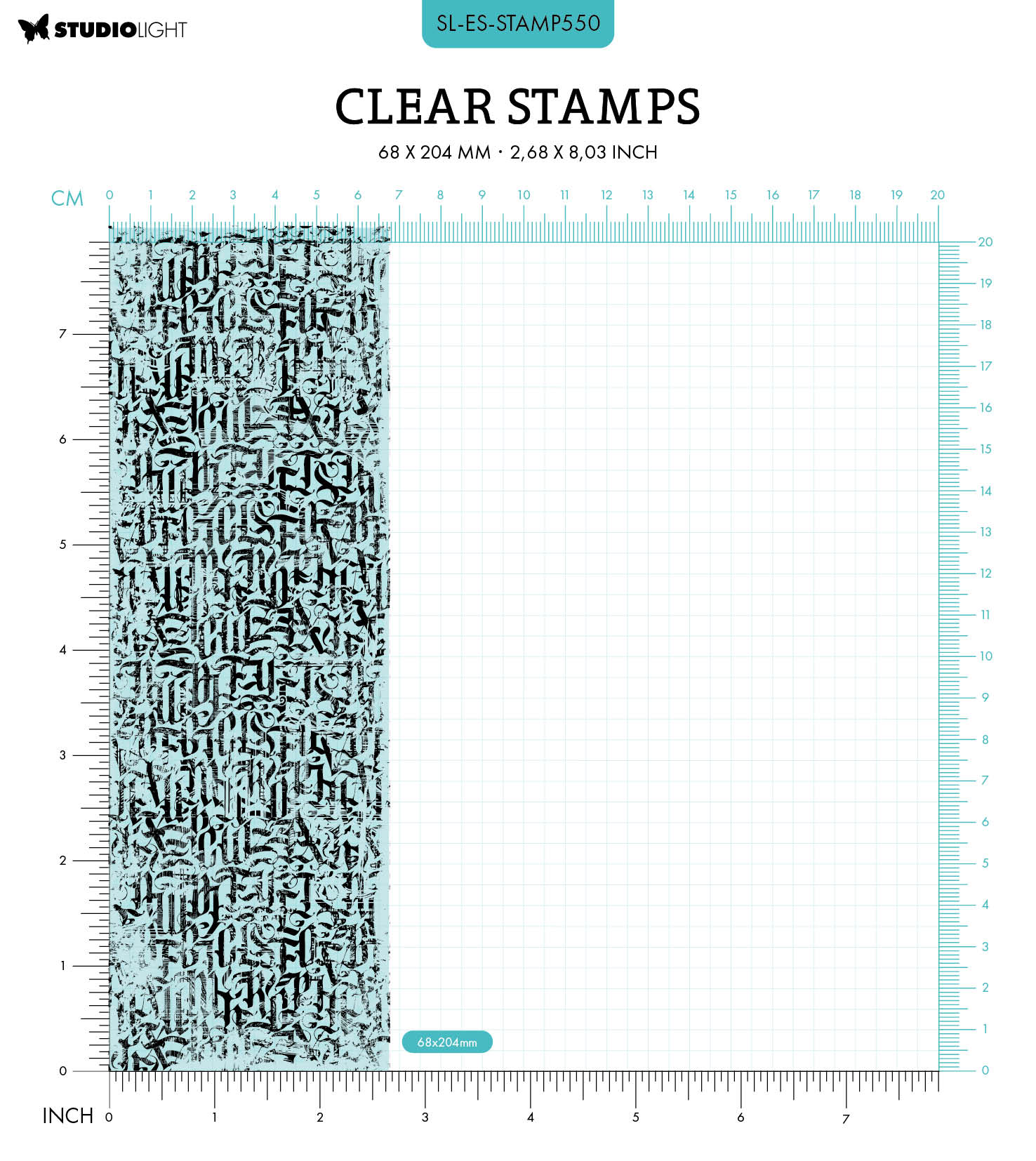 SL Clear Stamp Gothic Script Essentials 68x204x3mm 1 PC nr.550
