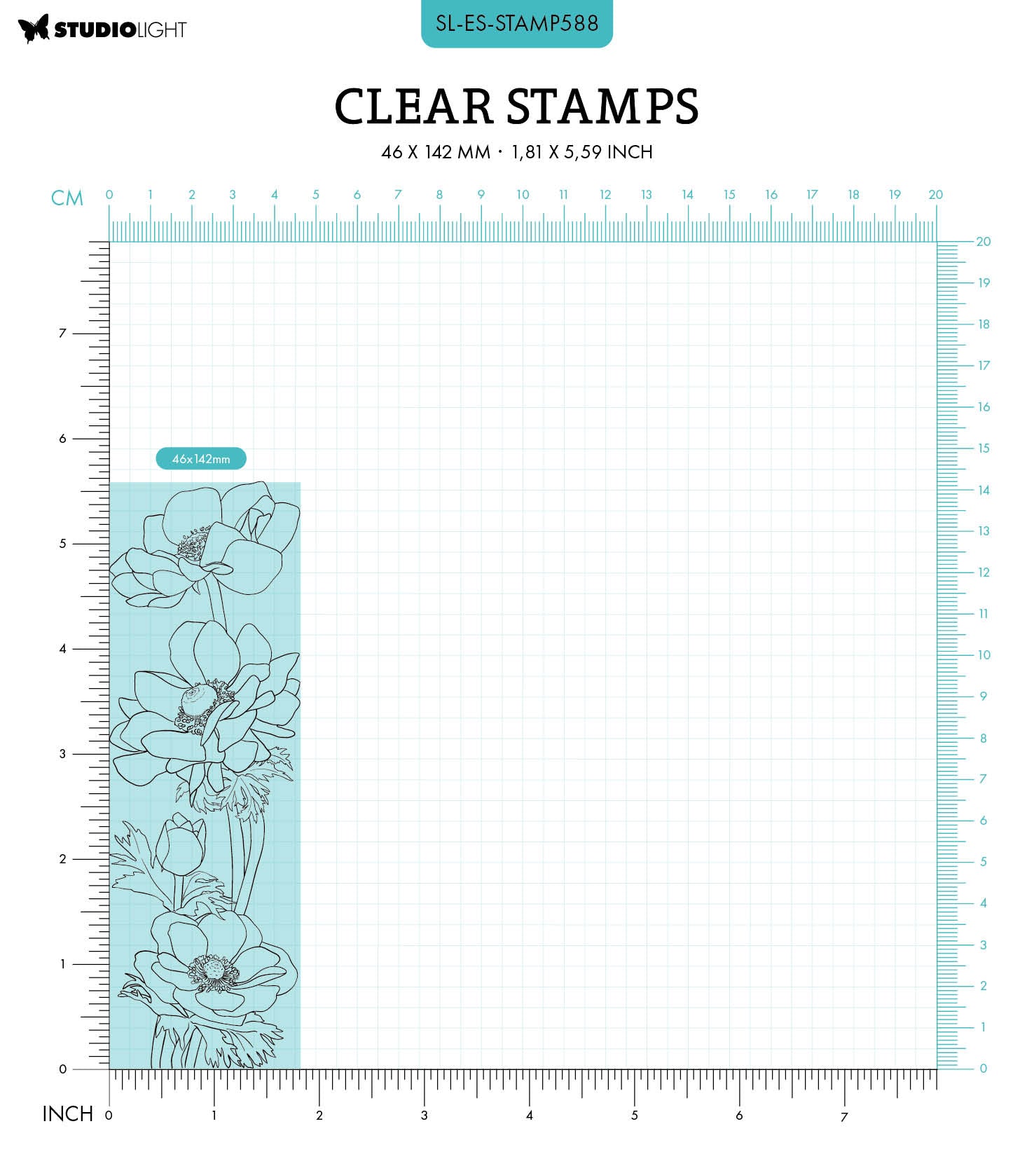 SL Clear Stamp Anemone Essentials 46,2x142x3mm 1 PC nr.588