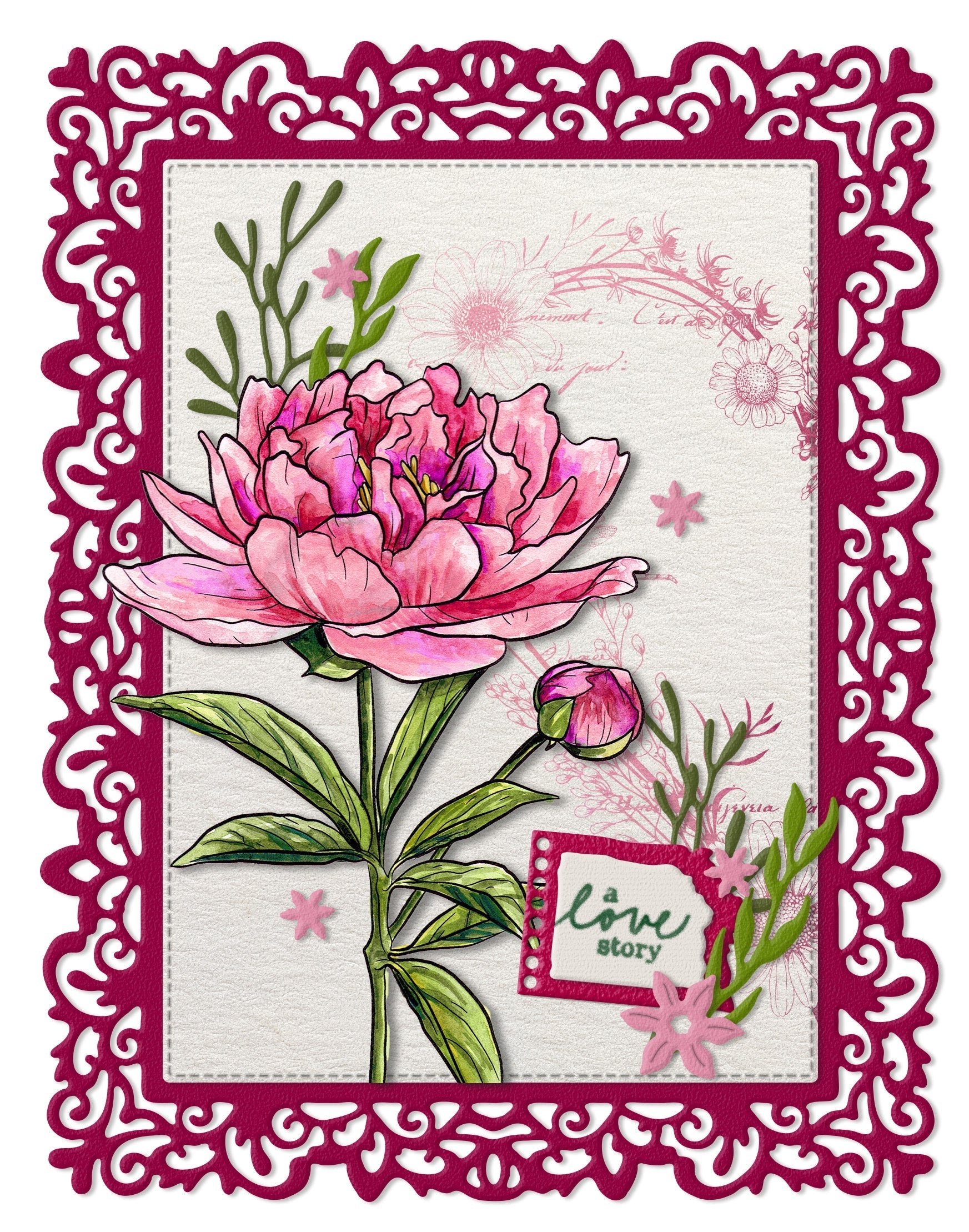 SL Clear Stamp Open Peony Essentials 1 PC