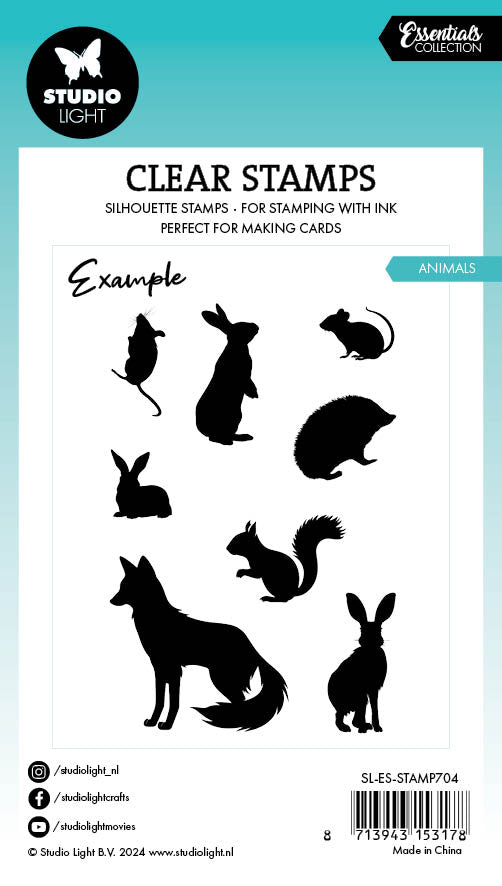 SL Clear Stamp Animals Essentials 8 PC