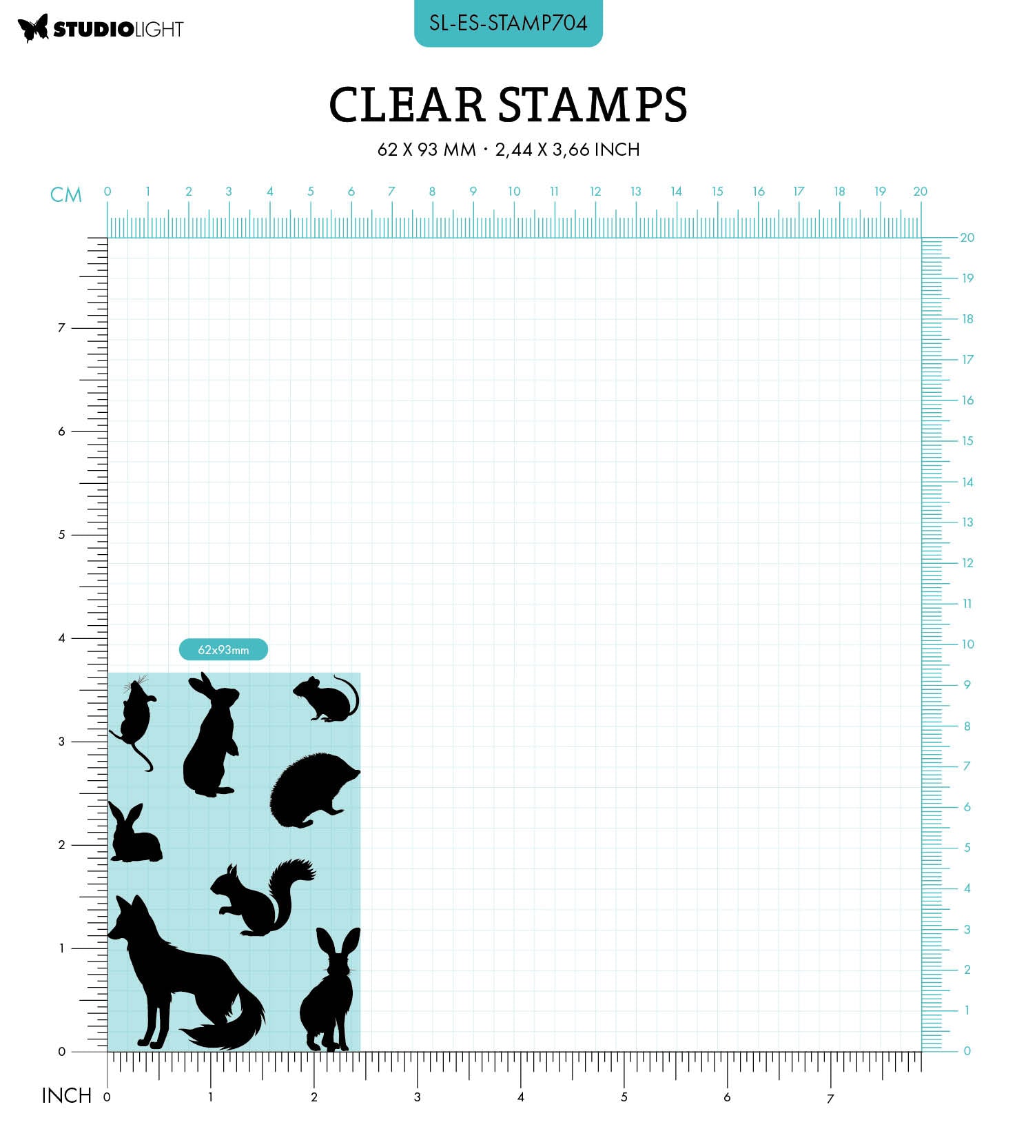 SL Clear Stamp Animals Essentials 8 PC