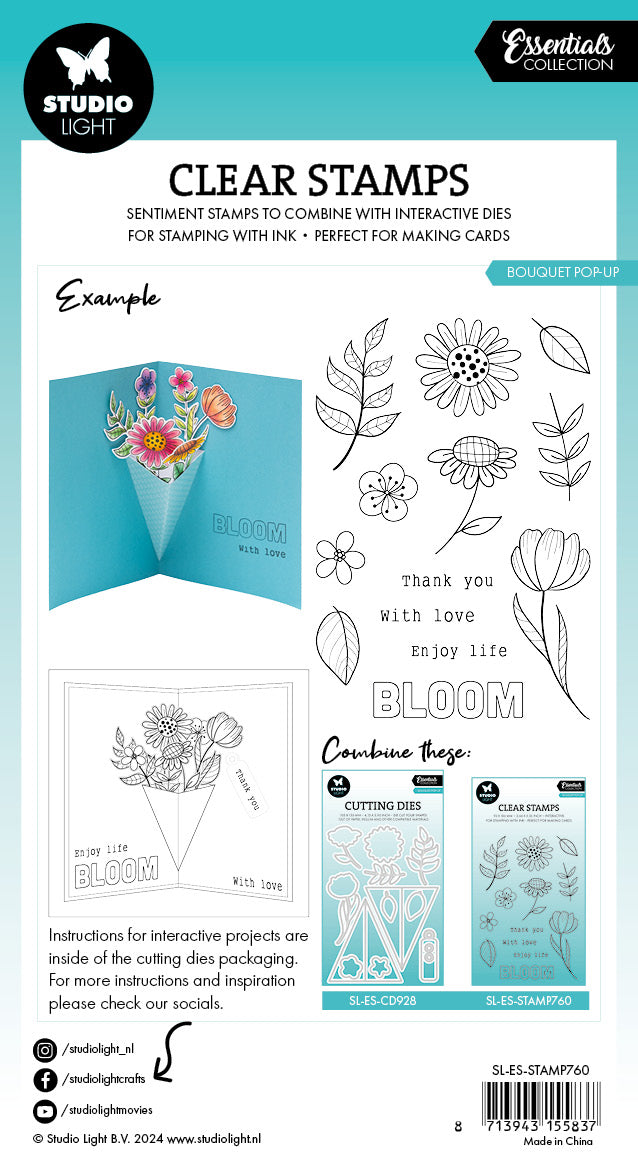 SL Clear Stamps Bouquet Pop-Up Essentials 13 PC