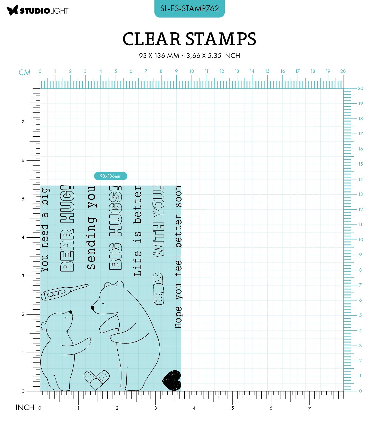 SL Clear Stamps Hug Slider Essentials 13 PC