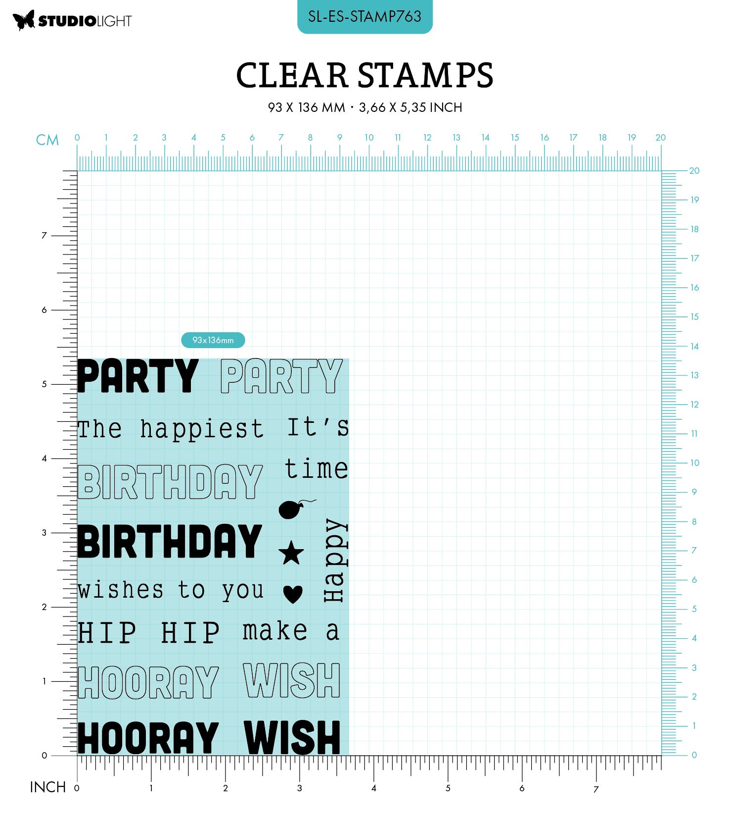 SL Clear Stamps Birthday Texts Essentials 18 PC