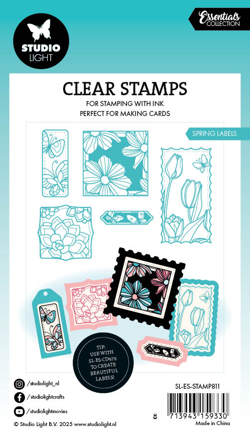 SL Clear Stamp Spring Labels Essentials 5 PC