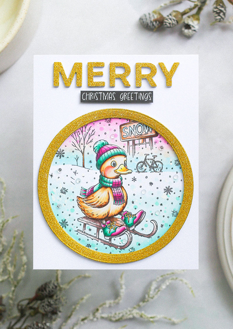 SL Clear Stamp Duck On A Sleigh Essentials 74x105x1mm 1 Pieces