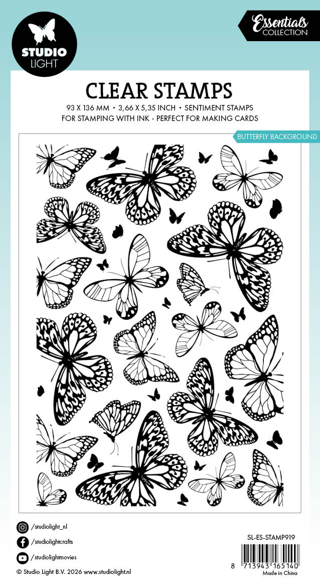 SL Clear Stamp Butterflies Background Essentials 1 Piece