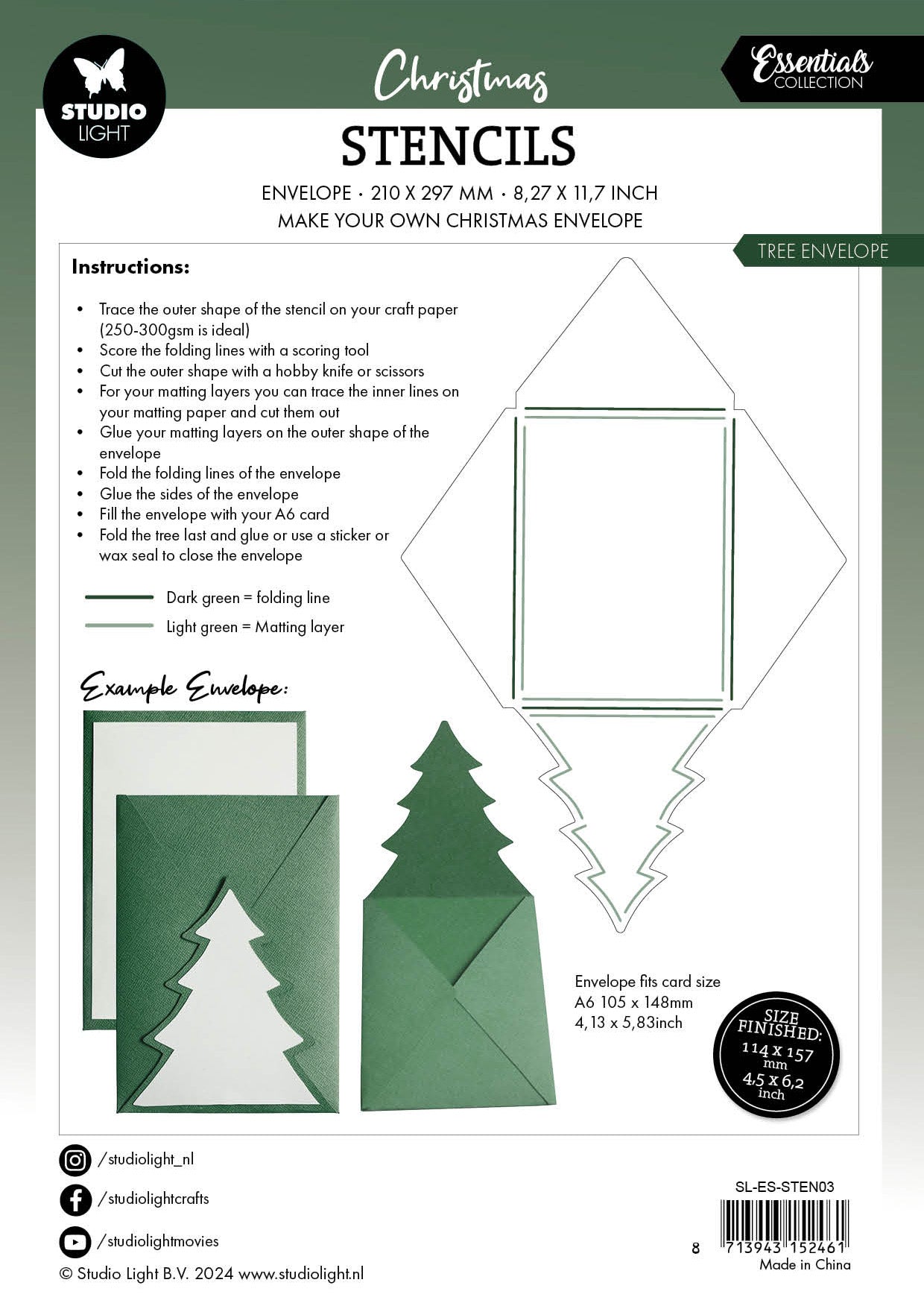 SL Stencil Tree Envelope Essentials 1 PC