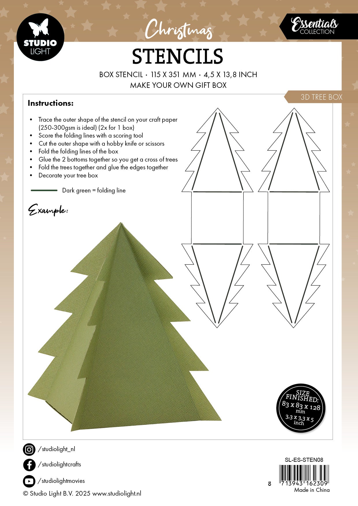 SL Stencil 3D Tree Box Essentials 1 Piece