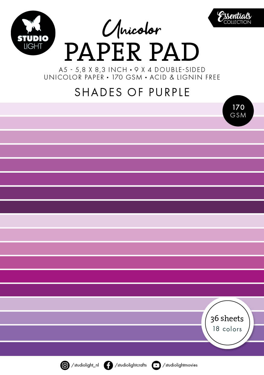 SL Unicolor Paper Pad Shades Of Purple Essentials 36 SH