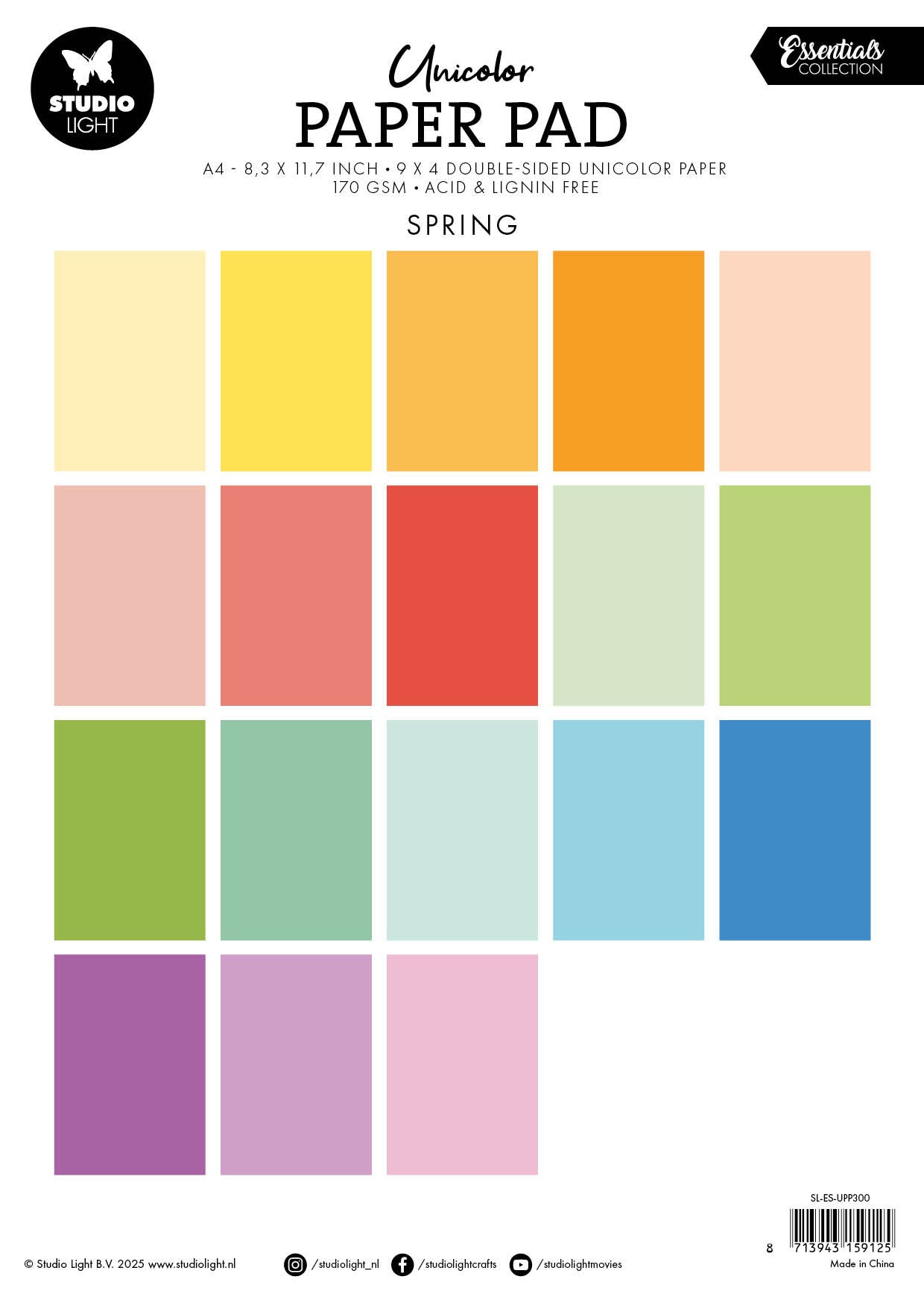 SL Unicolor Paper Pad Spring Tones Essentials 36 SH