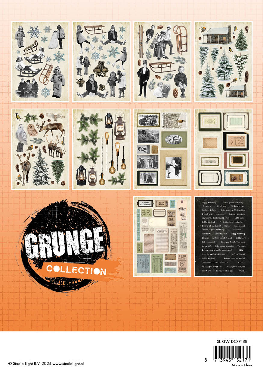 GR Die-Cut Paper Pad Paper Elements Grunge Collection 20 SH