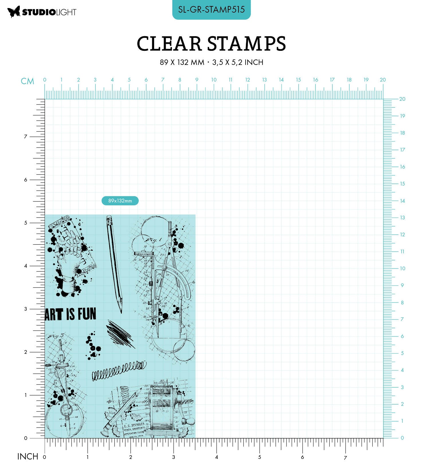 SL Clear Stamps Creative Inventions Grunge Collection 89x132x3mm 9 PC nr.515