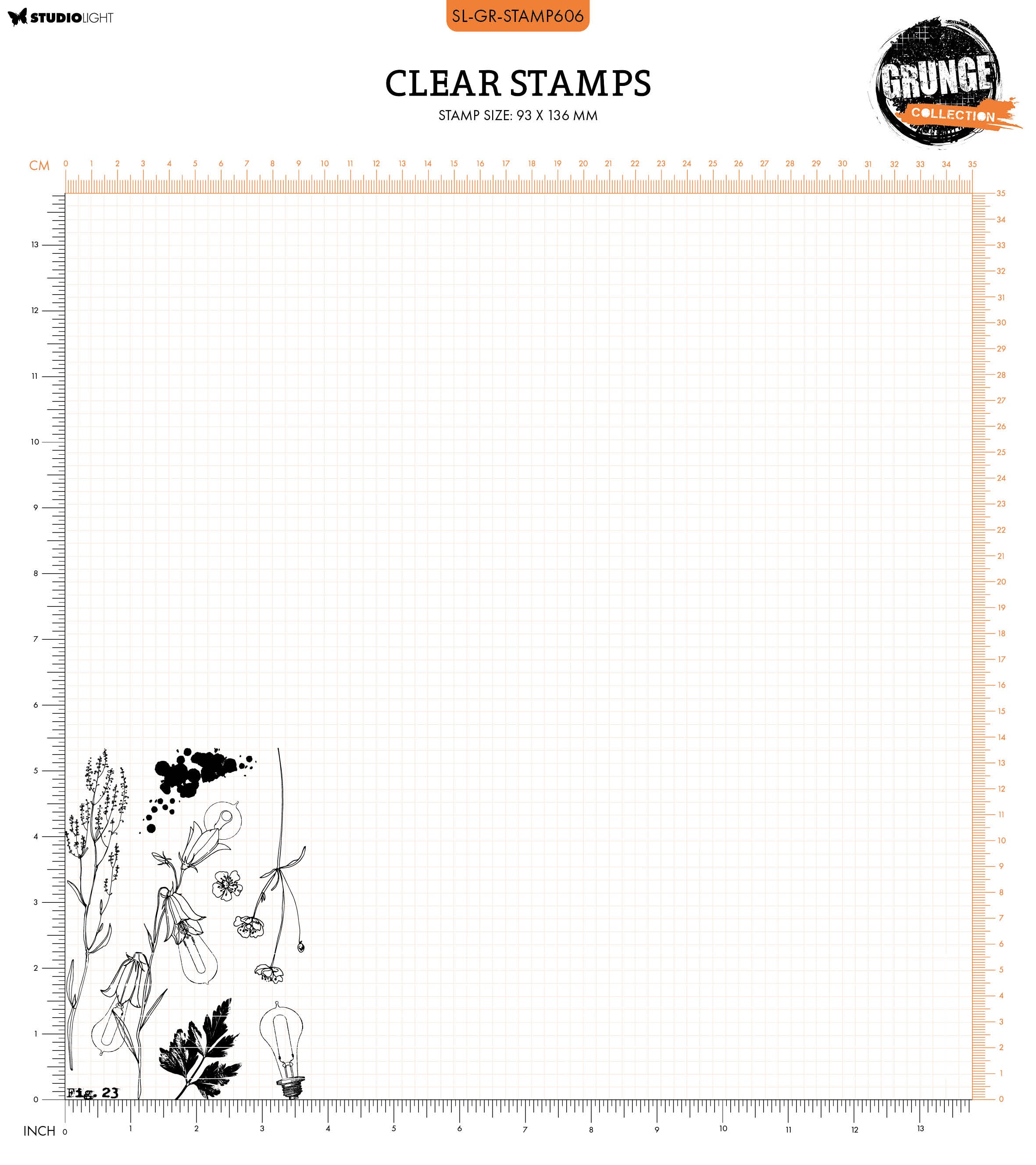 SL Clear Stamp Botanical Elements Grunge Collection 8 PC
