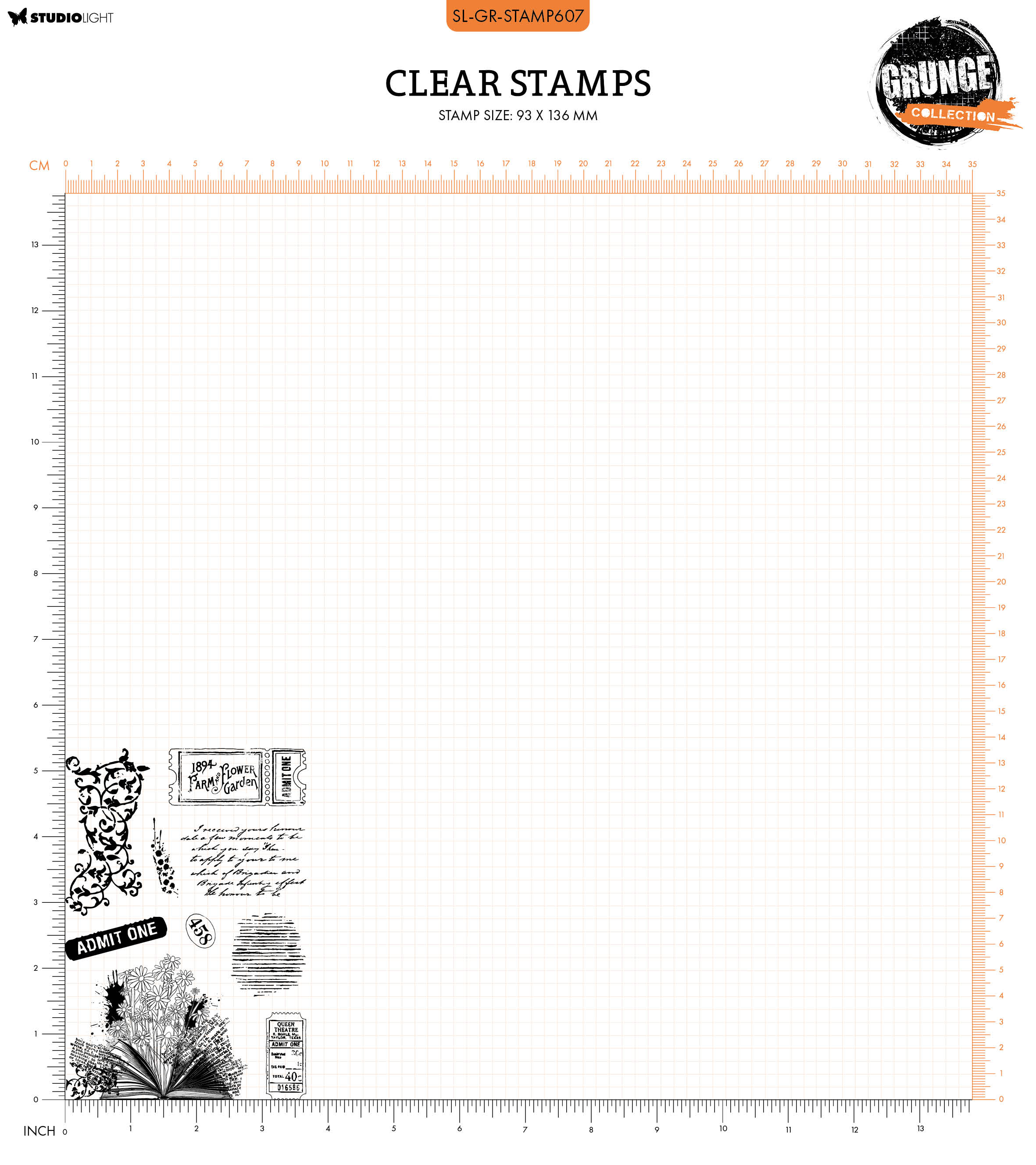 SL Clear Stamp Grunge Elements Grunge Collection 9 PC