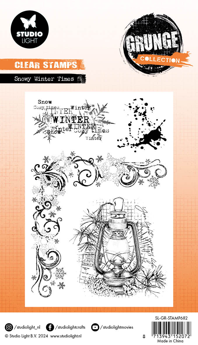 GR Clear Stamp Snowy Winter Times Grunge Collection 4 PC