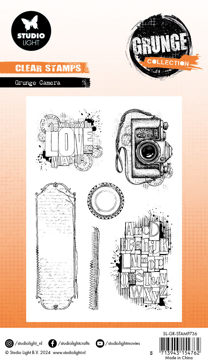 SL Clear Stamp Grunge Camera Grunge Collection 6 PC