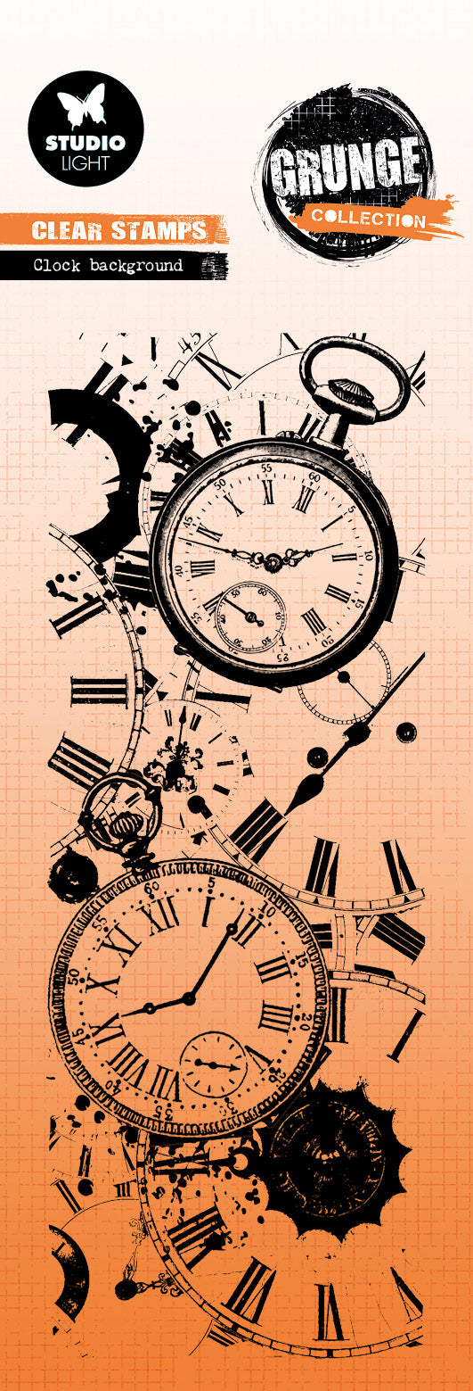 SL Clear Stamp Clock Background Grunge Collection 1 PC