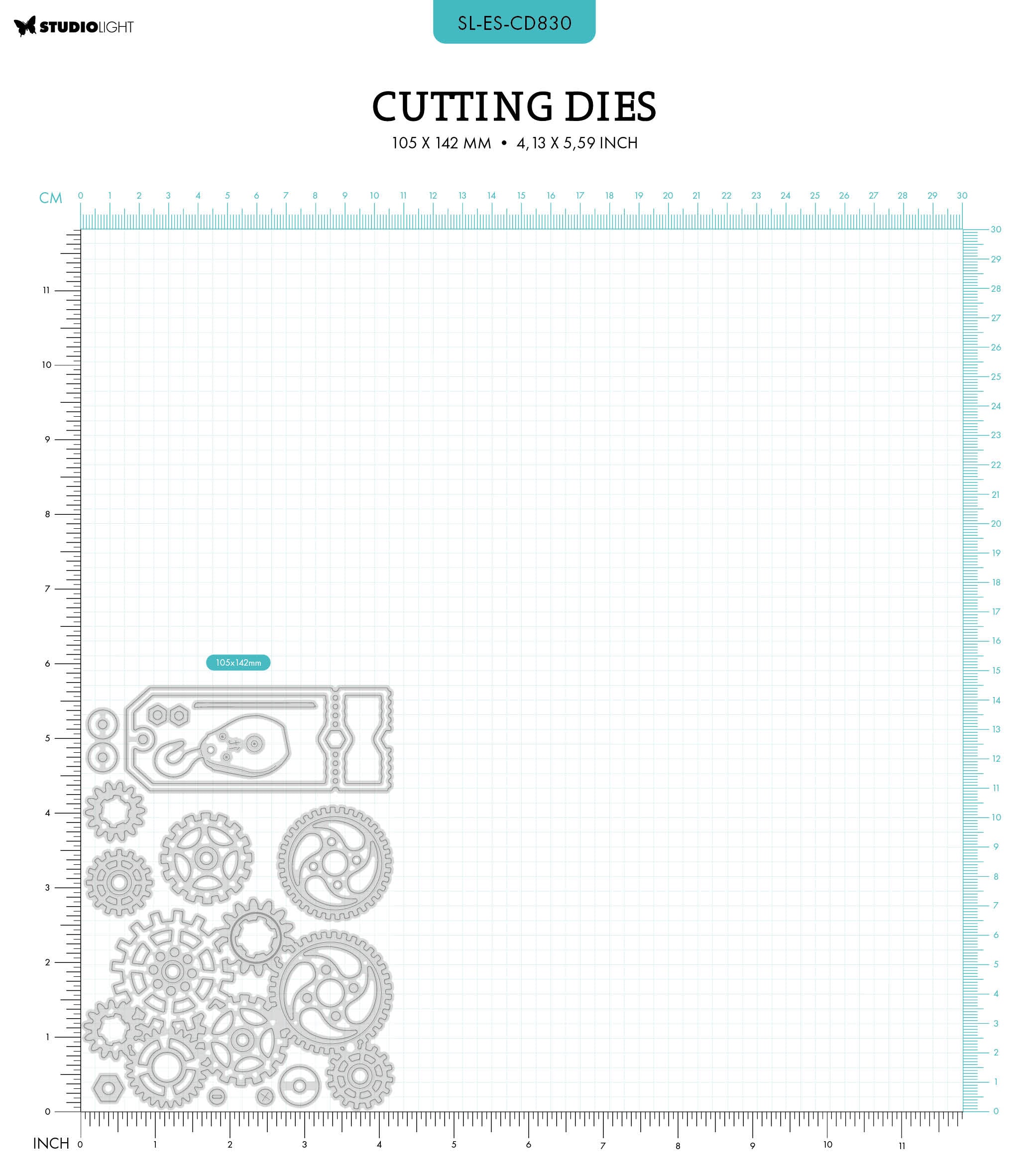 SL Cutting Dies Gears & Ticket Gearhead's Workshop 9 PC