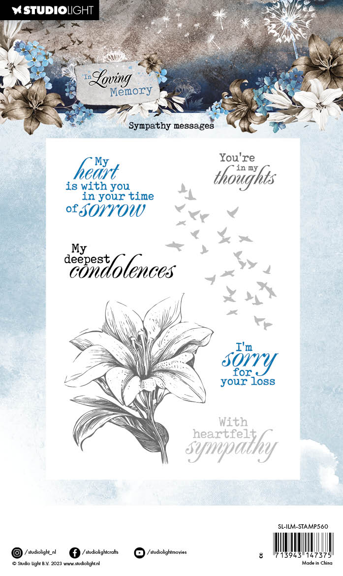 SL Clear Stamp Sympathy Messages In Loving Memory 92x134x3mm 7 PC nr.560