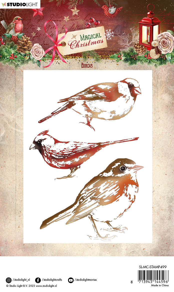 SL Clear Stamp Birds Magical Christmas 93x134x3mm 3 PC nr.499